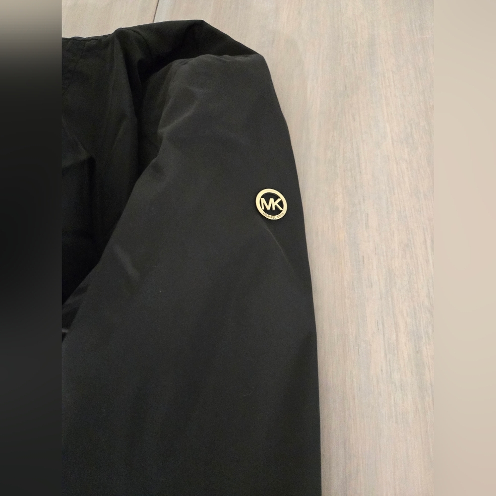 NWT Michael Kors Black Rain Jacket Coat Medium - Picture 3 of 12